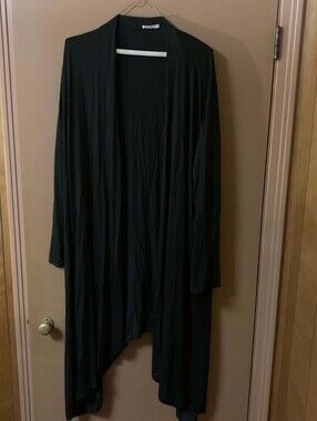 Black Draped Open-Front Women's Sweater Cardigan